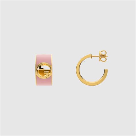 gucci 18k pink gold hoop earrings|Gucci blondie hoop earrings.